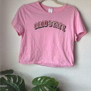 Pink Ohio State Crop Top